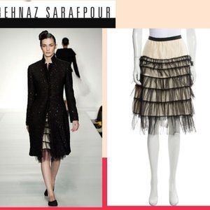 ❤️BEHNAZ SARAFPOUR - Black Tulle & Ivory Skirt - S